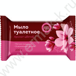 Мыло туалетное "Аромат цветов" 100г /флоу-пак | Фото 1