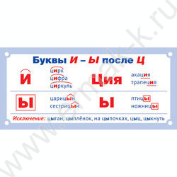 Карточка-шпаргалка Буквы И - Ы после Ц | Фото 1