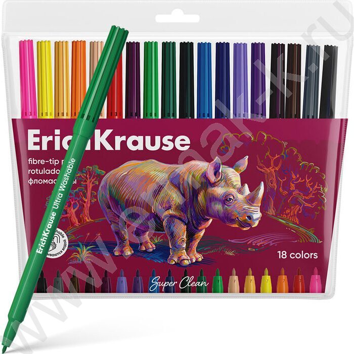 Фломастеры  18цв Safari Ultra Washable /в футляре с европодвесом | Фото 1