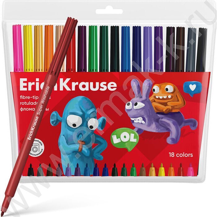 Фломастеры  18цв Jolly Friends Super Washable /в футляре с европодвесом | Фото 1