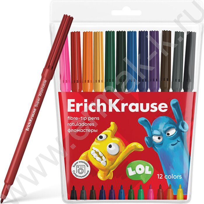 Фломастеры  12цв Jolly Friends Super Washable /в футляре с европодвесом | Фото 1