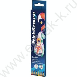 Карандаши   6цв Kids Space Animals, грифель 3мм /трехгранные /европодвес | Фото 1