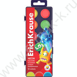 Акварель 12цв  Jolly Friends Neon, б/кисточки, платик. коробка с европодвесом | Фото 1