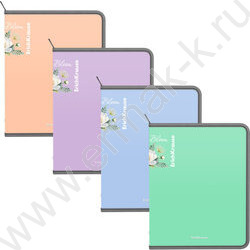Папка д/тетрадей А5+ пластик молния "Matt Pastel Bloom" /ассорти | Фото 1
