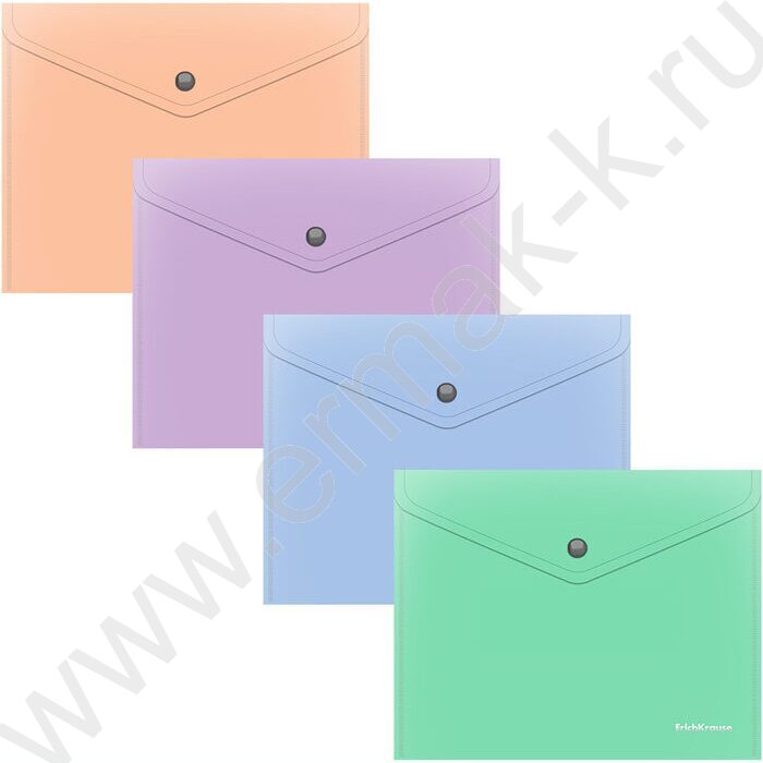 Папка-конверт на кнопке А5+ Matt Pastel Bloom /ассорти | Фото 1