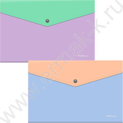 Папка-конверт на кнопке А4 Matt Pastel Bloom, с дополнительным карманом /ассорти | Фото 1
