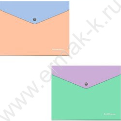Папка-конверт на кнопке A5+ Matt Pastel Bloom, с дополнительным карманом /ассорти | Фото 1