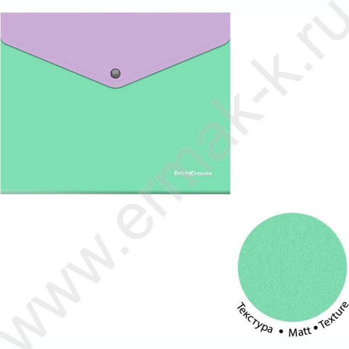 Папка-конверт на кнопке A5+ Matt Pastel Bloom, с дополнительным карманом /ассорти | Фото 3