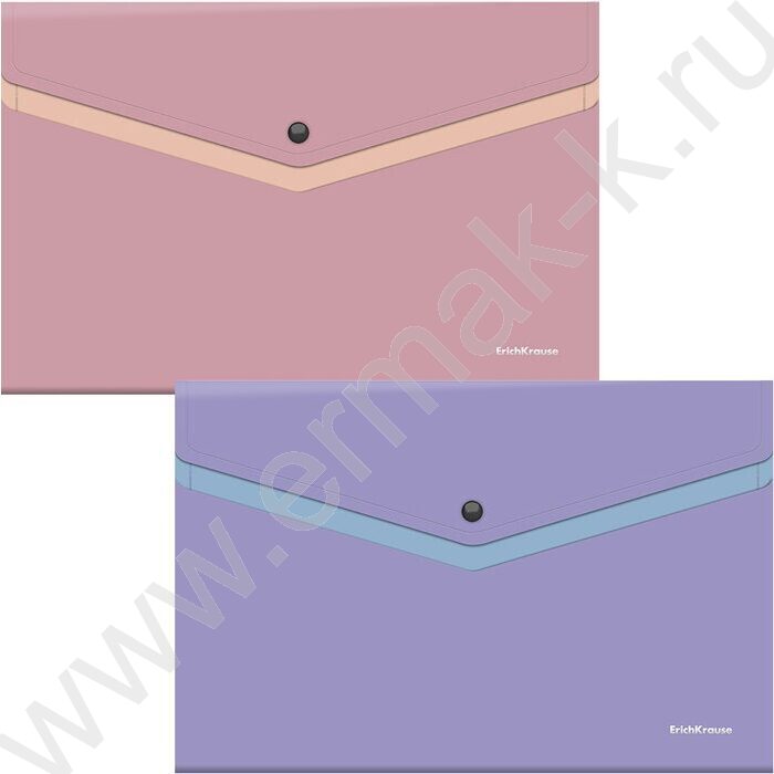 Папка-конверт на кнопке А4 Soft Manga, с дополнительным карманом /ассорти | Фото 1