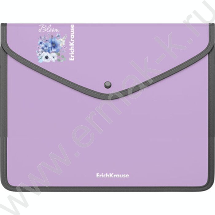 Папка-конверт на кнопке А5+ Matt Pastel Bloom /обшитая, с текстильной вставкой /ассорти | Фото 3
