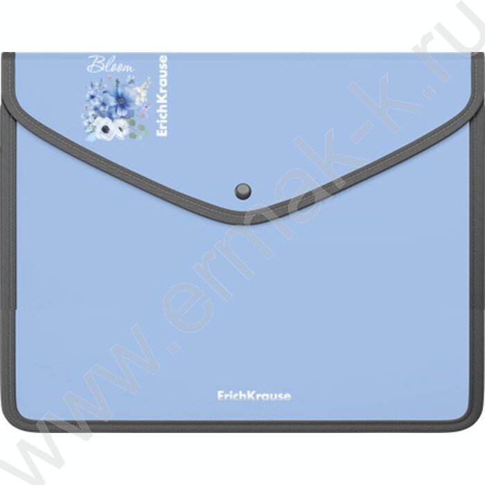 Папка-конверт на кнопке А5+ Matt Pastel Bloom /обшитая, с текстильной вставкой /ассорти | Фото 4