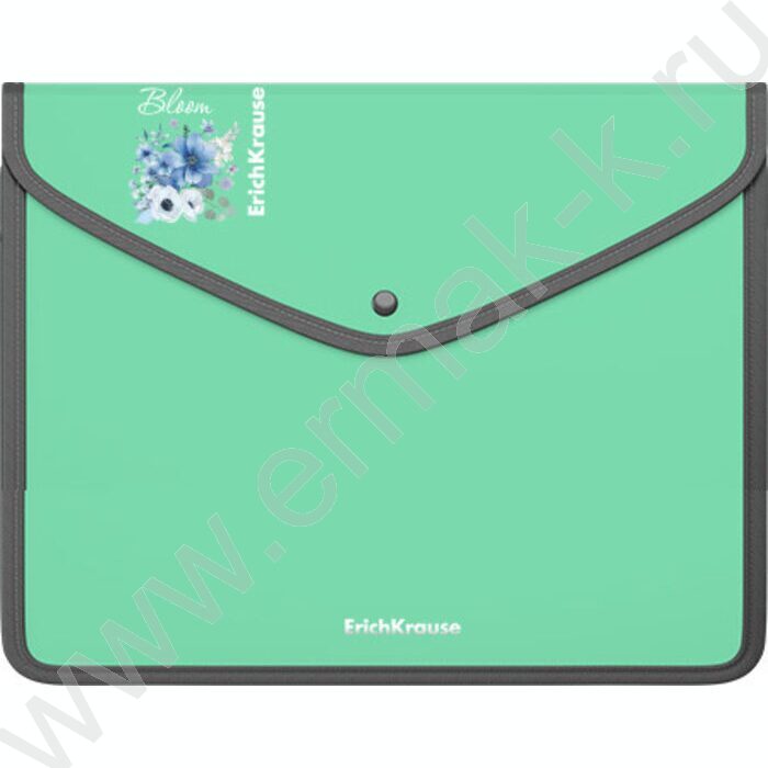 Папка-конверт на кнопке А5+ Matt Pastel Bloom /обшитая, с текстильной вставкой /ассорти | Фото 5