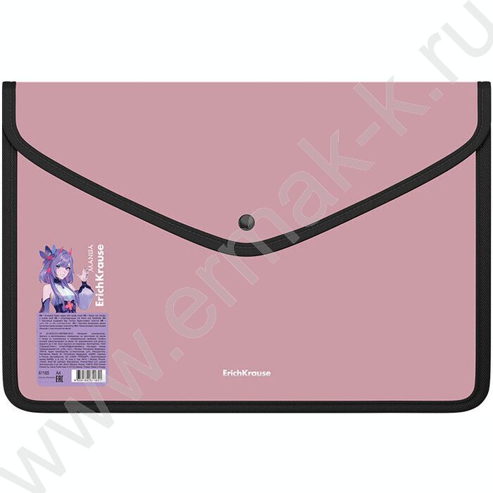 Папка-конверт на кнопке А4 Matt Manga /обшитая, с текстильной вставкой /ассорти | Фото 3