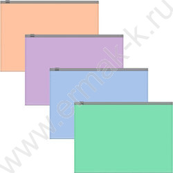 Папка-конверт на молнии A5+ Zip "Matt Pastel Bloom" /ассорти | Фото 1