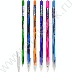 Ручка шар CANDY Glow синяя 0,7мм, круглый корпус ассорти, игольчатый наконечник | Фото 1