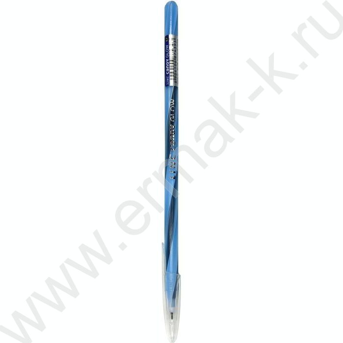 Ручка шар CANDY Glow синяя 0,7мм, круглый корпус ассорти, игольчатый наконечник | Фото 2