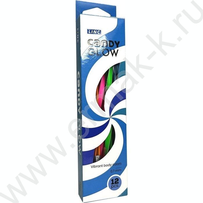 Ручка шар CANDY Glow синяя 0,7мм, круглый корпус ассорти, игольчатый наконечник | Фото 9