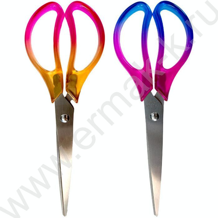 Ножницы 17,5см  "Degrade" кольца из АБС-пластика, тонированные с переходом цвета /ассорти | Фото 1