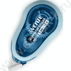 Корректирующая лента 5мм*12м полупрозр. корпус с цветной рамкой, синий, фронт. аппликатор /блист | Фото 1