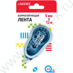 Корректирующая лента 5мм*12м полупрозр. корпус с цветной рамкой, синий, фронт. аппликатор /блист | Фото 2