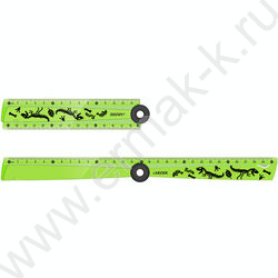 Линейка пл 30см "School" складная /зеленая | Фото 1