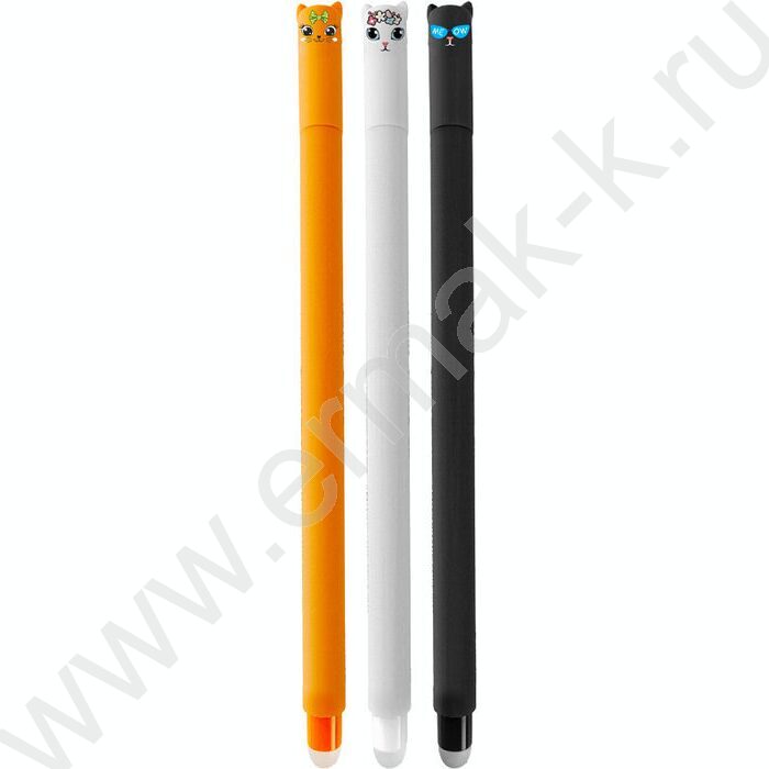 Ручка гелевая Пиши-Стирай 0,5мм синяя "Lady Kitty" с декор. элементом на колпачке /корпус ассорт | Фото 1