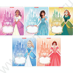 Тетрадь  12л клетка "Принцессы" /ВД лак/ ассорти | Фото 1