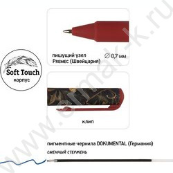 Ручка шар DreamWrite. Flora.Black night синяя 0,7мм 3вида | Фото 7