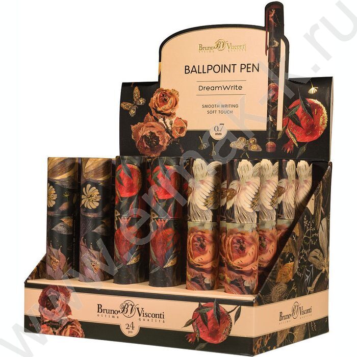 Ручка шар DreamWrite. Flora.Black night синяя 0,7мм 3вида | Фото 8