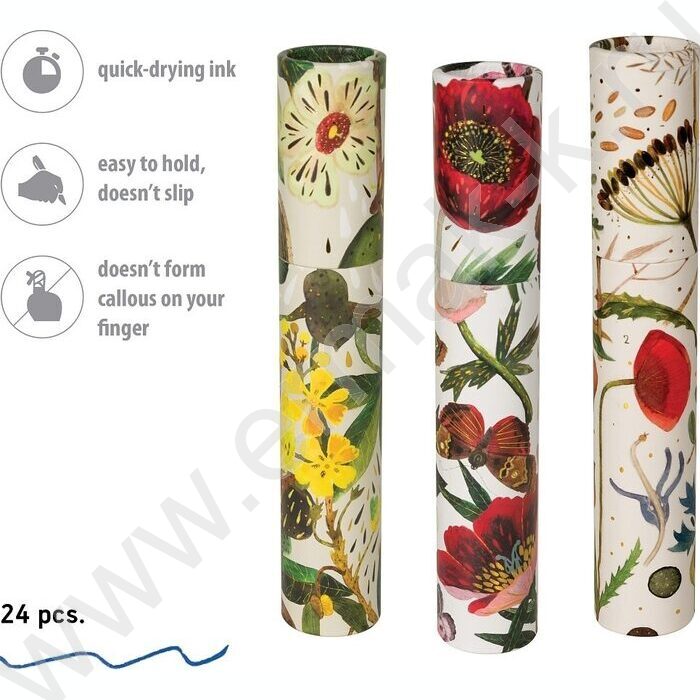 Ручка шар DreamWrite. Flora.Bloom flowers синяя 0,7мм 3вида | Фото 6