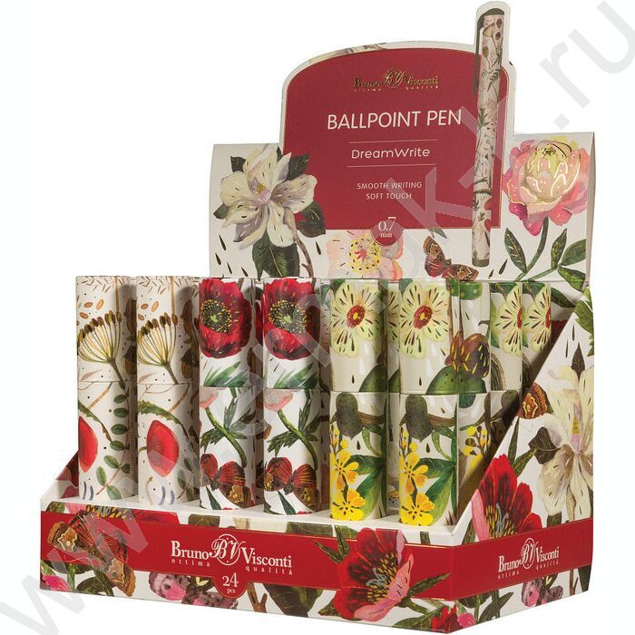 Ручка шар DreamWrite. Flora.Bloom flowers синяя 0,7мм 3вида | Фото 8