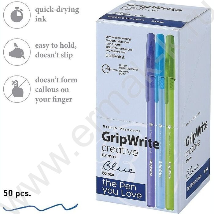 Ручка шар GripWrite Creative синяя 0,7мм | Фото 3