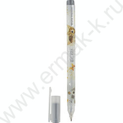 Ручка гелевая серебро 0,8мм  UniWrite Котики приносят счастье | Фото 1