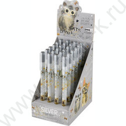 Ручка гелевая серебро 0,8мм  UniWrite Котики приносят счастье | Фото 4