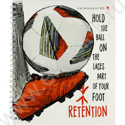 Тетрадь  80л А5+ клетка/спираль "Football.Black and white" /глянец/ ассорти | Фото 3