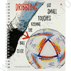 Тетрадь  80л А5+ клетка/спираль "Football.Black and white" /глянец/ ассорти | Фото 4