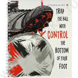 Тетрадь  80л А5+ клетка/спираль "Football.Black and white" /глянец/ ассорти | Фото 5