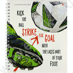Тетрадь  80л А5+ клетка/спираль "Football.Black and white" /глянец/ ассорти | Фото 6