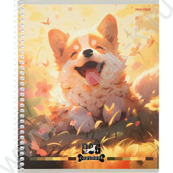 Тетрадь  48л клетка/спираль "Лучезарная улыбка пёсика" /твин-лак/ ассорти | Фото 1