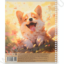 Тетрадь  48л клетка/спираль "Лучезарная улыбка пёсика" /твин-лак/ ассорти | Фото 3