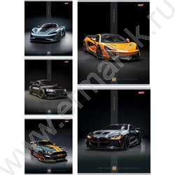 Тетрадь  48л клетка "Авто на черном фоне-1" ассорти | Фото 1