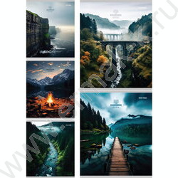 Тетрадь  48л клетка "Атмосферные виды" ассорти | Фото 1