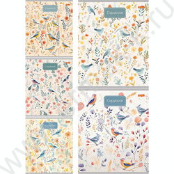 Тетрадь  48л клетка "Рисунки птичек" ассорти | Фото 1