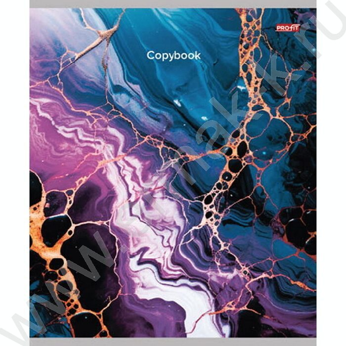 Тетрадь  48л клетка "Яркий мрамор" ассорти | Фото 6