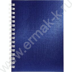Зап. книжка  80л А6 спираль/бумвинил Metallic Синяя | Фото 1