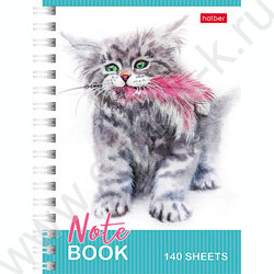 Зап. книжка 140л А6 спираль "Котики бывают разными" | Фото 1