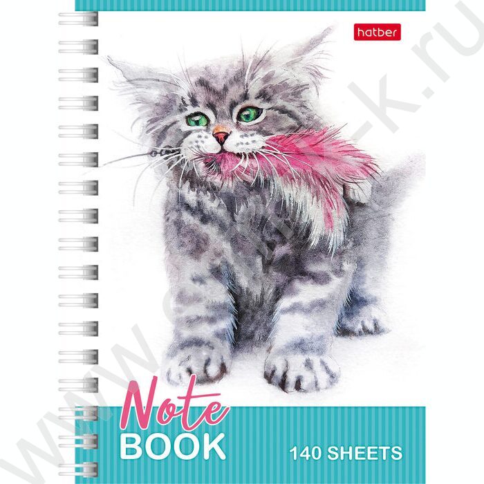 Зап. книжка 140л А6 спираль "Котики бывают разными" | Фото 1