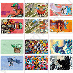 Наклейка на банковскую и транспортную карты с высечкой под чип "Ассорти" 48 дизайнов в блоке | Фото 6