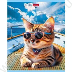 Тетрадь  40л клетка "Коты на релаксе" ассорти | Фото 2