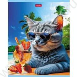 Тетрадь  40л клетка "Коты на релаксе" ассорти | Фото 4